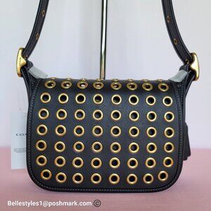 COACH Originals Grommets Patricia Legacy 19 Leather Crossbody Bag- Black color ⭐